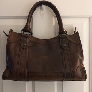 Fry dark leather satchel